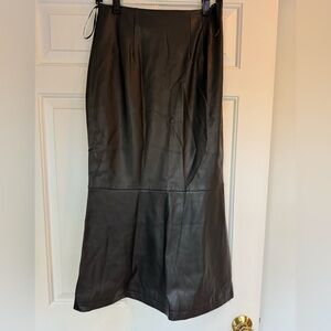 Staud Black Vegan Leather Skirt, Laurel